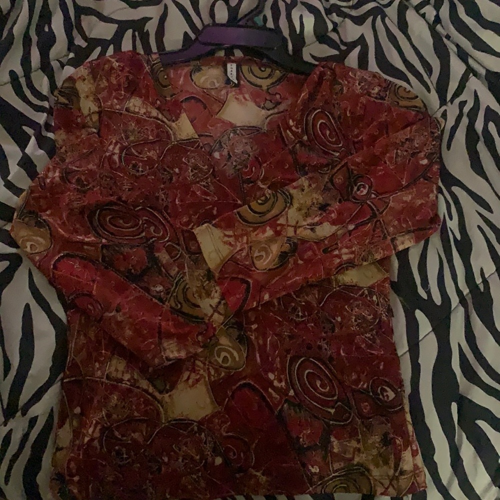 Nice Shirt Red Black Yellow n Gold,Size:MForever21